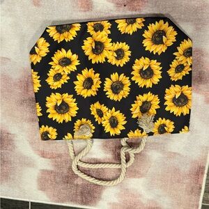 Sunflower Tote Bag with Rope Handles
